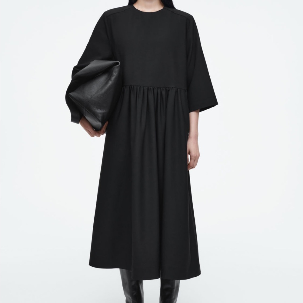 NWT COS black midi dress